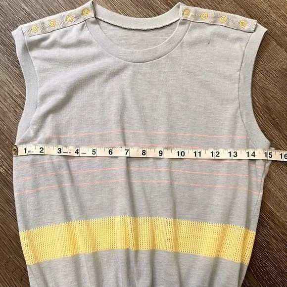 80’s Vintage Gray and Yellow Bodysuit One Piece - Picture 4 of 8